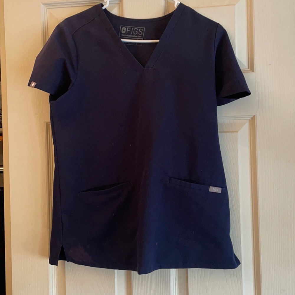 Figs Navy Blue Casma Scrub top